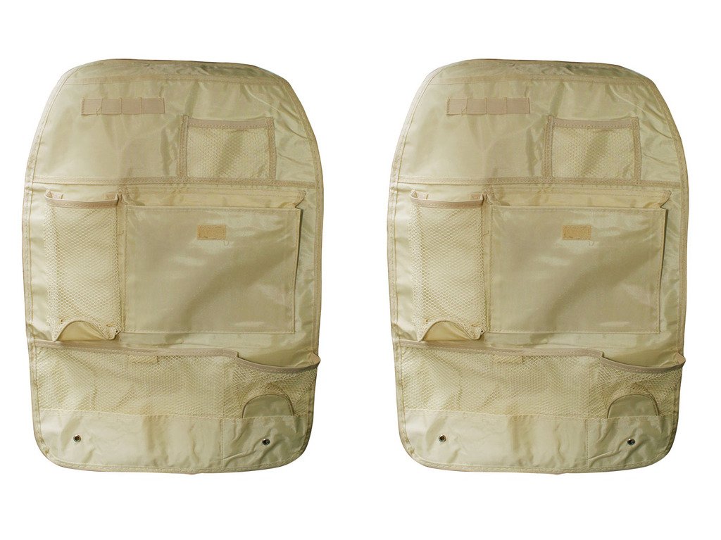 Speedwav Car Back Seats Multifunctional Pockets Storage Organiser Set Of 2Beige