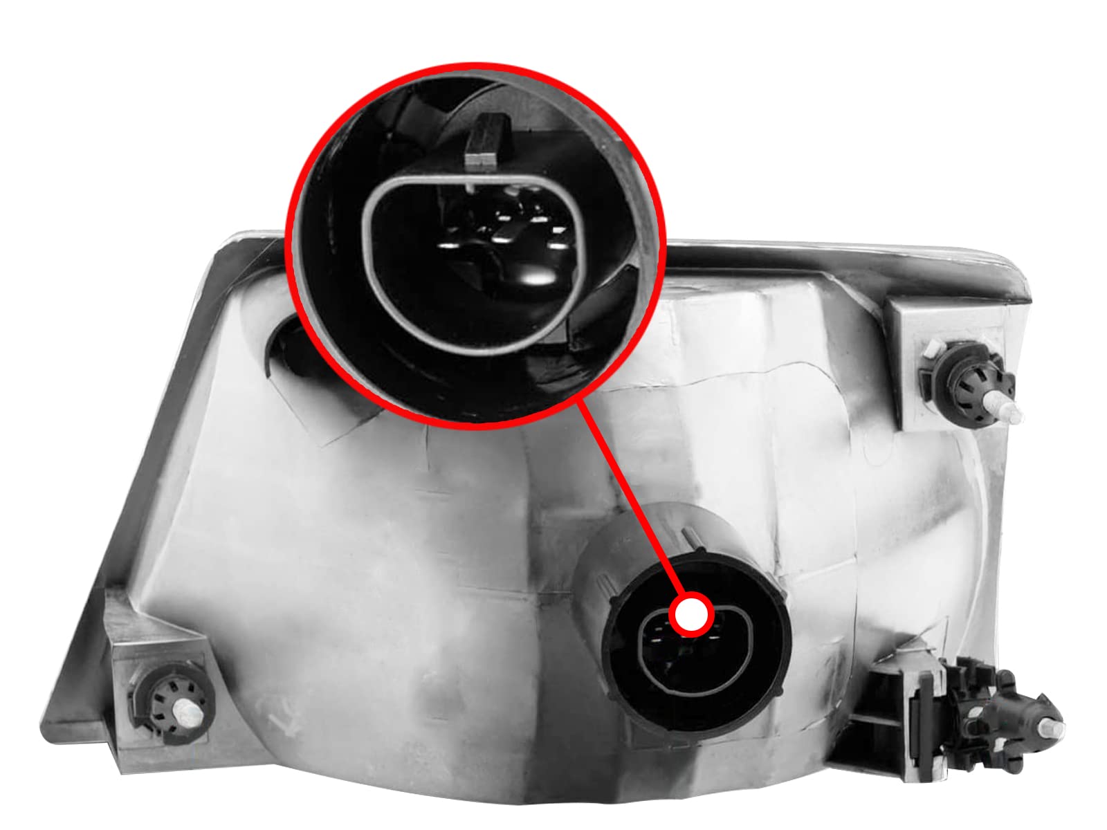 AmeriLite Crystal Replacement Headlights Pair for 1998-2000 Ford Ranger - Chrome Finish, Driver & Passenger Side