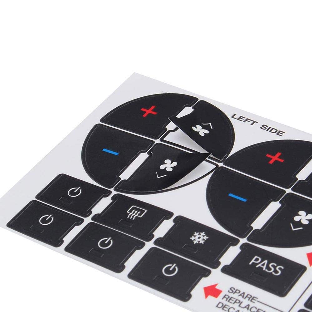 PAWACA AC Dash Accents Button Sticker Kit - Black Decal Replacement for 07-15 GM Vehicles, 2 PCs, Chevy Tahoe, Suburban