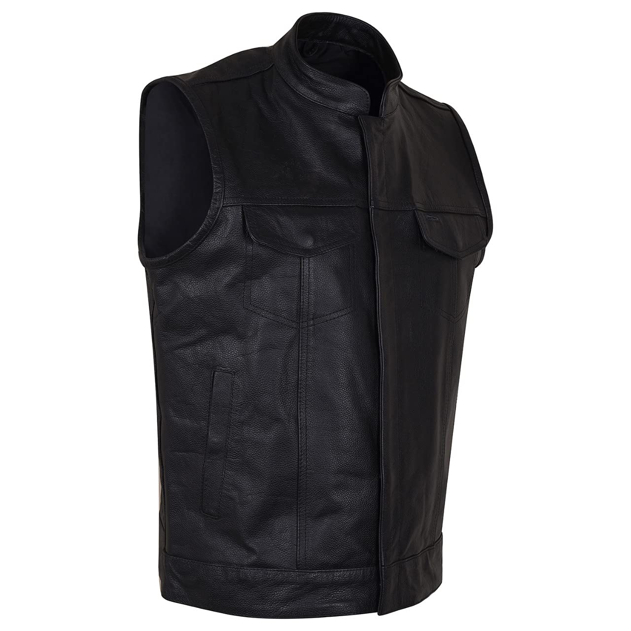 Soa Men'S Leather Vest Anarchy Motorcycle Biker Club Concealed Carry