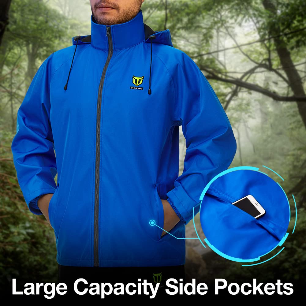 Tidewe Rain Suit, Waterproof Breathable Lightweight Rainwear (Blue Size Xxxl)