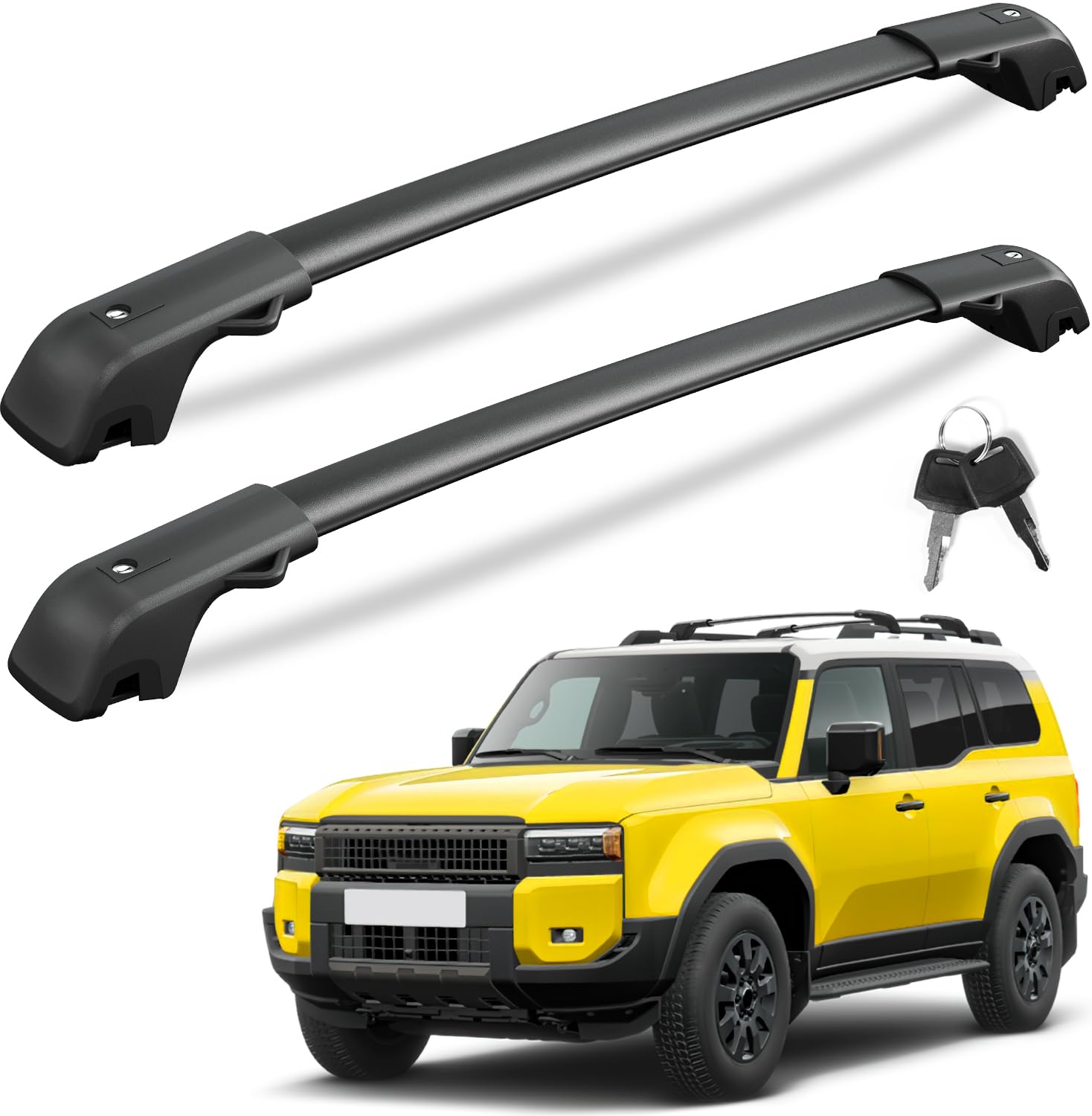 Kinggeri Lockable 220Lbs Roof Rack Cross Bars Compatible With Toyota Land Cruiser 250 & Lexus Gx550 2024 2025 With Raised Roof R
