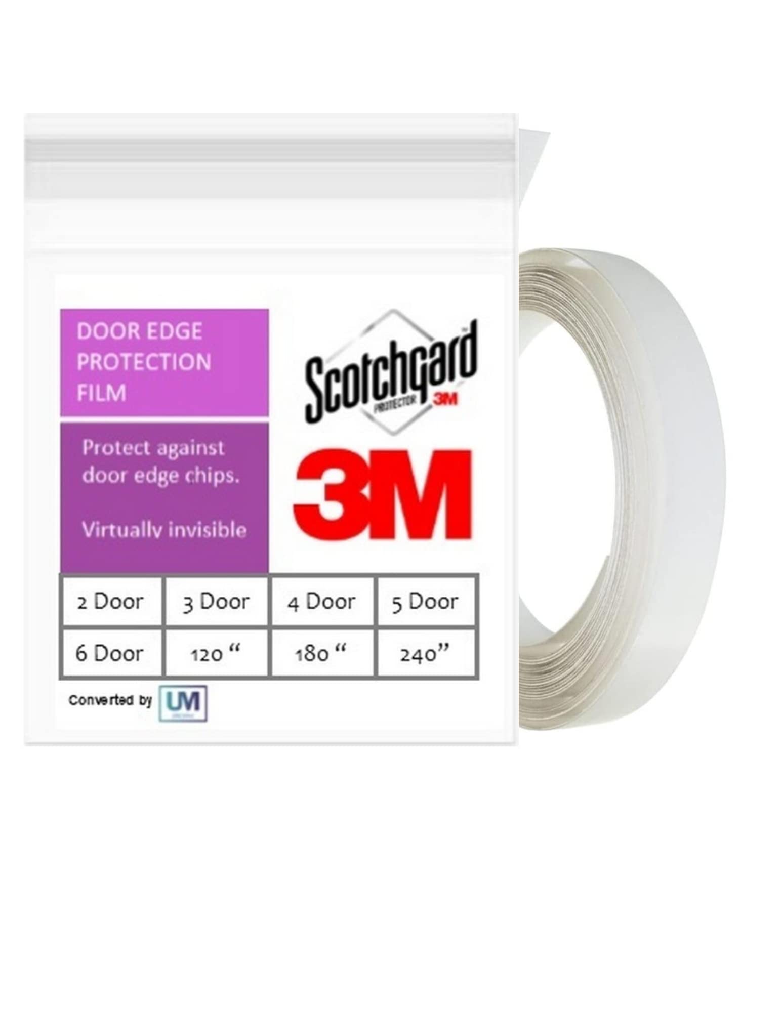 Door Edge PPF PRE-Cut Guard Scratch 3M Paint Protection Film Clear Invisible Universal Car Truck (Roll 0.4 Inch x 240 Inches)