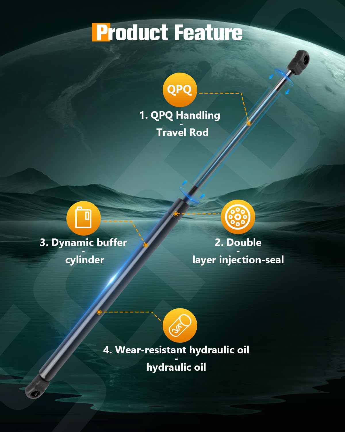 Scitoo Pm3201 2Pcs Lift Supports 19.69'' Fit For Audi For Q7 2007-2015 Shock Struts Liftgate