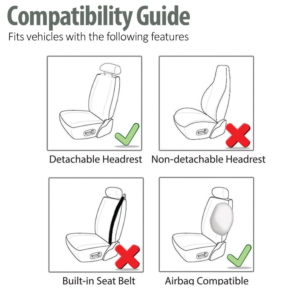 Fh Group Car Seat Covers Front Set Premium 3D Air Mesh - Low Back Car Seats With Removable Headrest,Universal Fit,Automotive Sea
