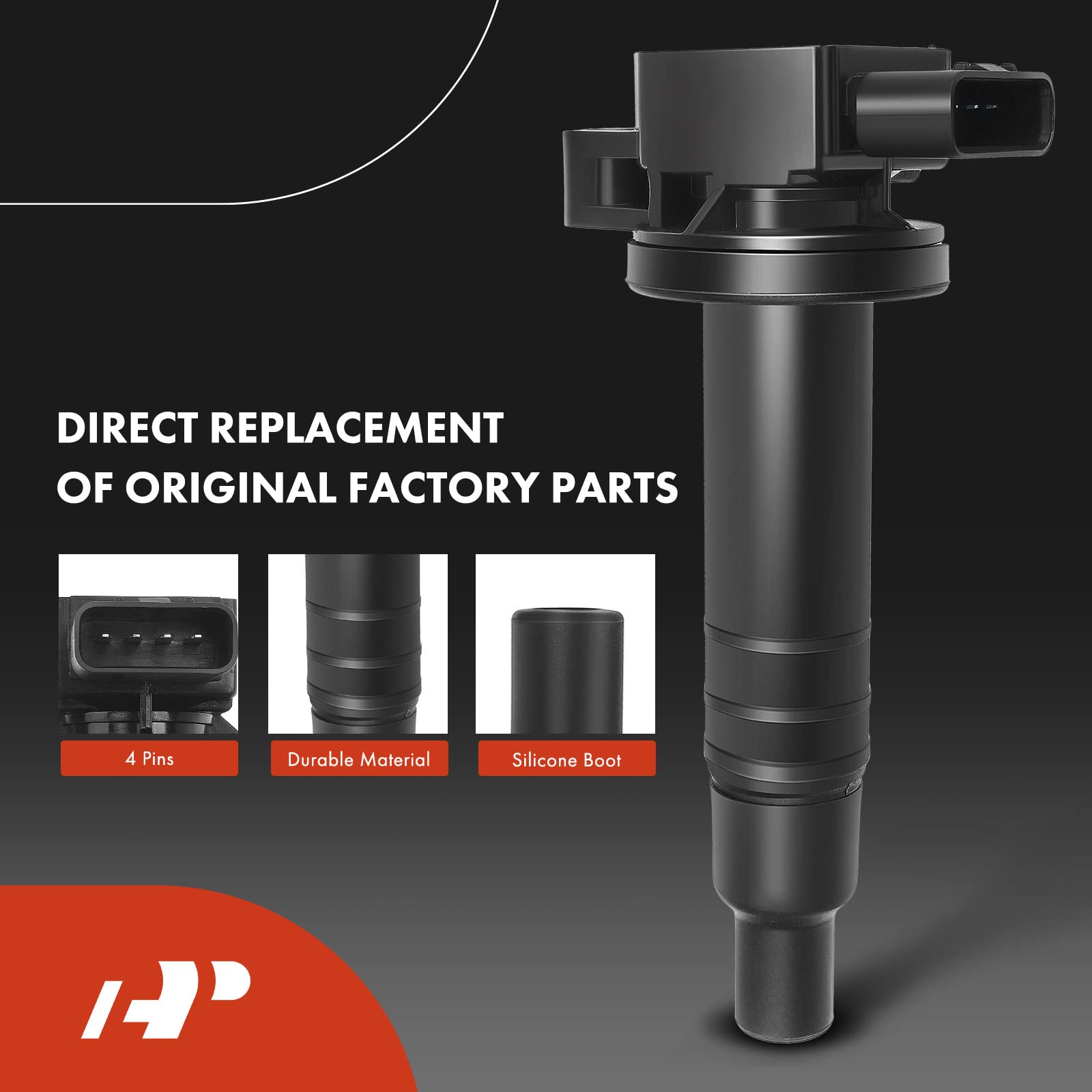 A-Premium Set Of 4 Ignition Coil Pack And Iridium Spark Plugs Compatible With Toyota Prius 2001-2009, Yaris 2006-2018, Echo 2000