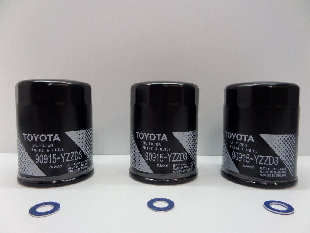 Toyota Oil Filter 3-Pack With Gaskets Genuine Oe Oem 90915-Yzzd3 & 90430-12031