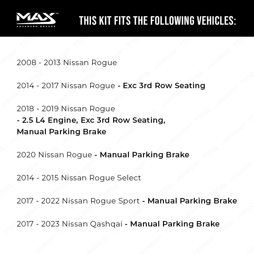Max Advanced Brakes Front & Rear Brake Kit For 2008-2011 2012 2013 2014 2015-2020 Nissan Rogue Sport Select Qashqai Replacement Geomet Coated Oe Disc Brake Rotors And Ceramic Brake Pads