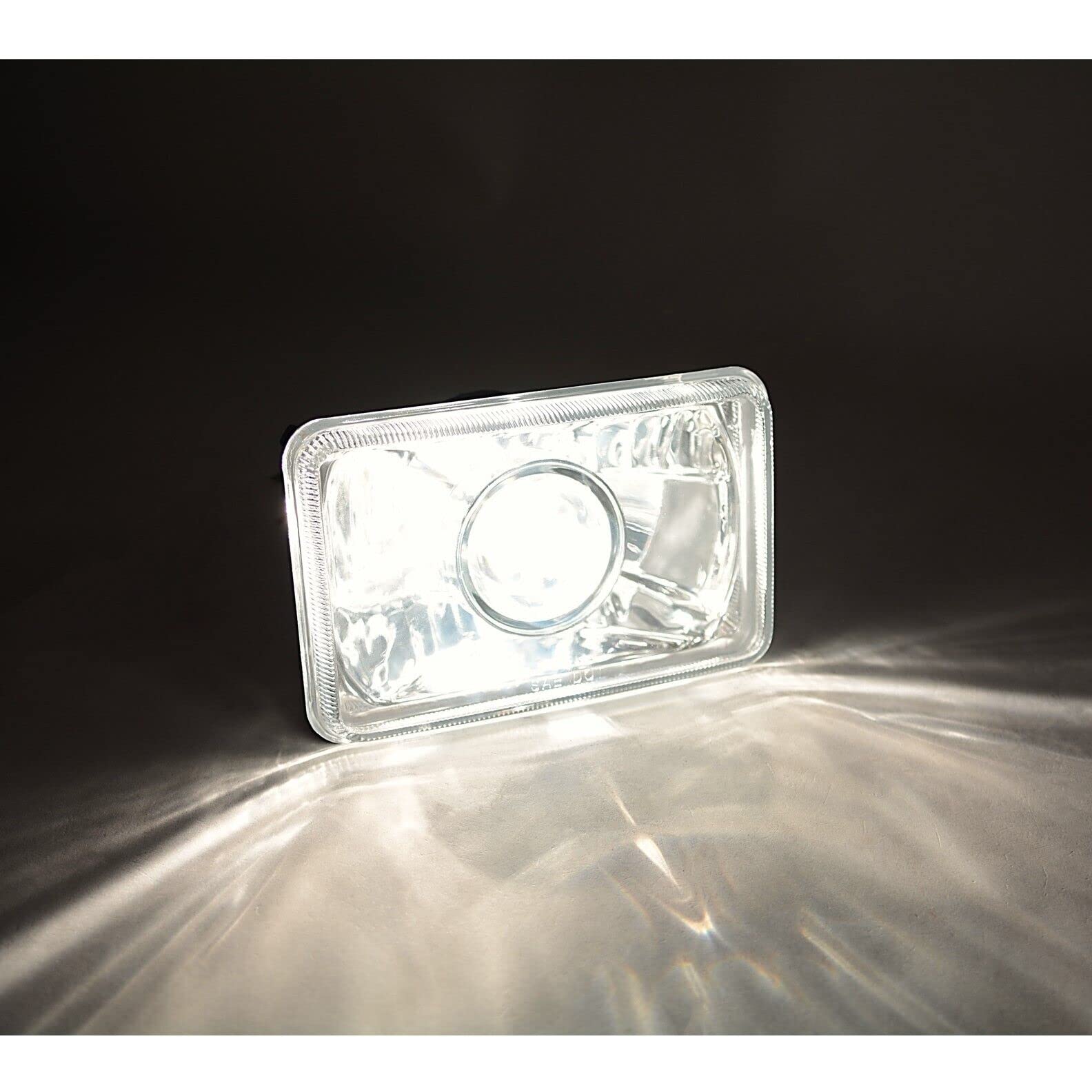 Octane Lighting H4 Halogen Headlight Bulb Pair, 4x6 Inch, Super White, Crystal Clear Lens, Model OL-138