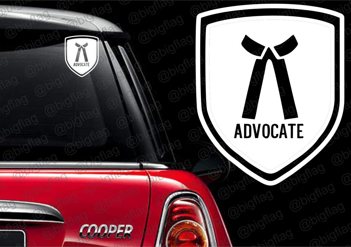 Big Flag Vinyl Advocate Sign Logo Car Bike Sticker, White