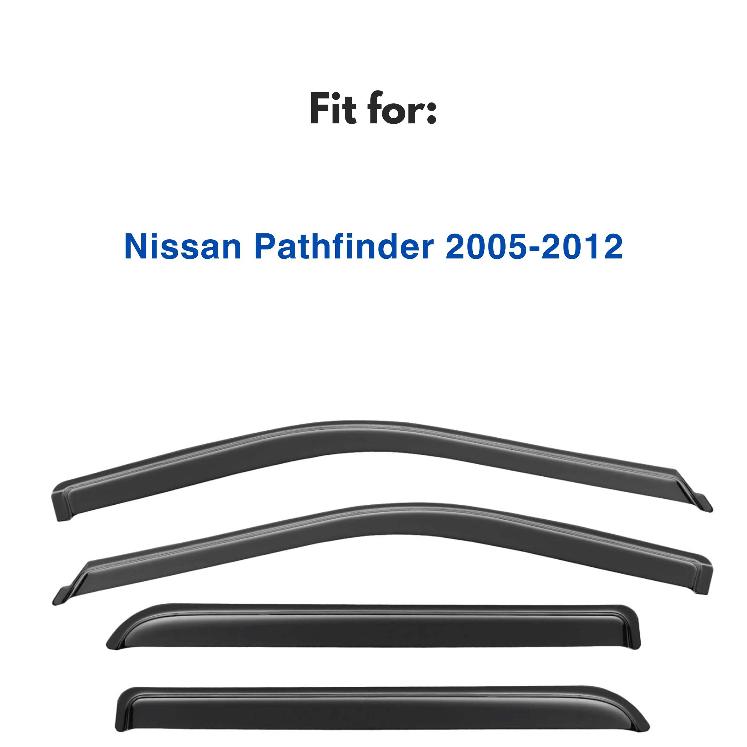 Immortal Group IG Window Visor for Nissan Pathfinder 2005-2012, Black Acrylic Rain Guard Deflector, Model 813143