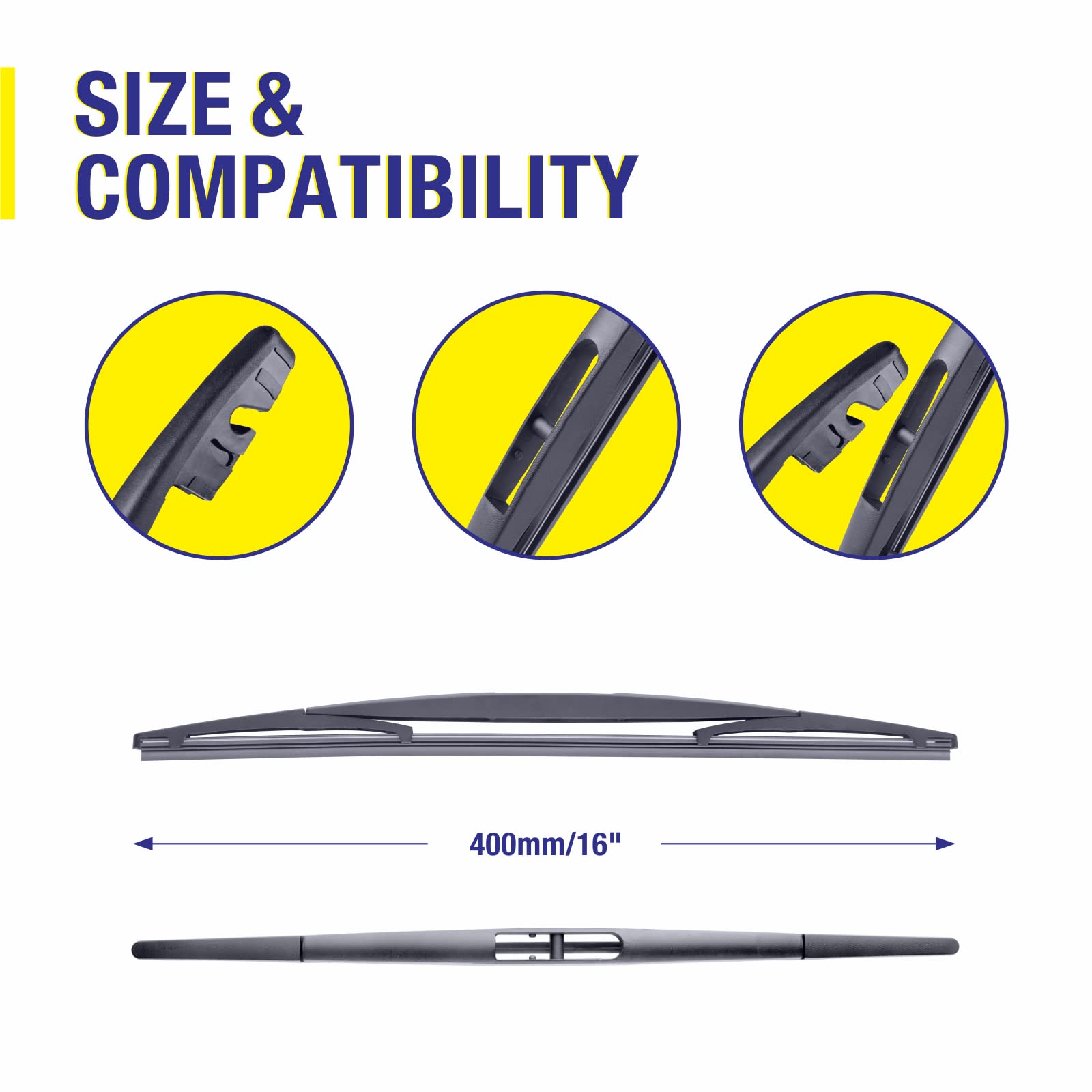 5 Plus Rear Wiper Blade 16 Inch(16-B Pack Of 2), Replacement For Honda Odyssey 2022-2005 Passport 2021-2019 /Subaru Forester 200