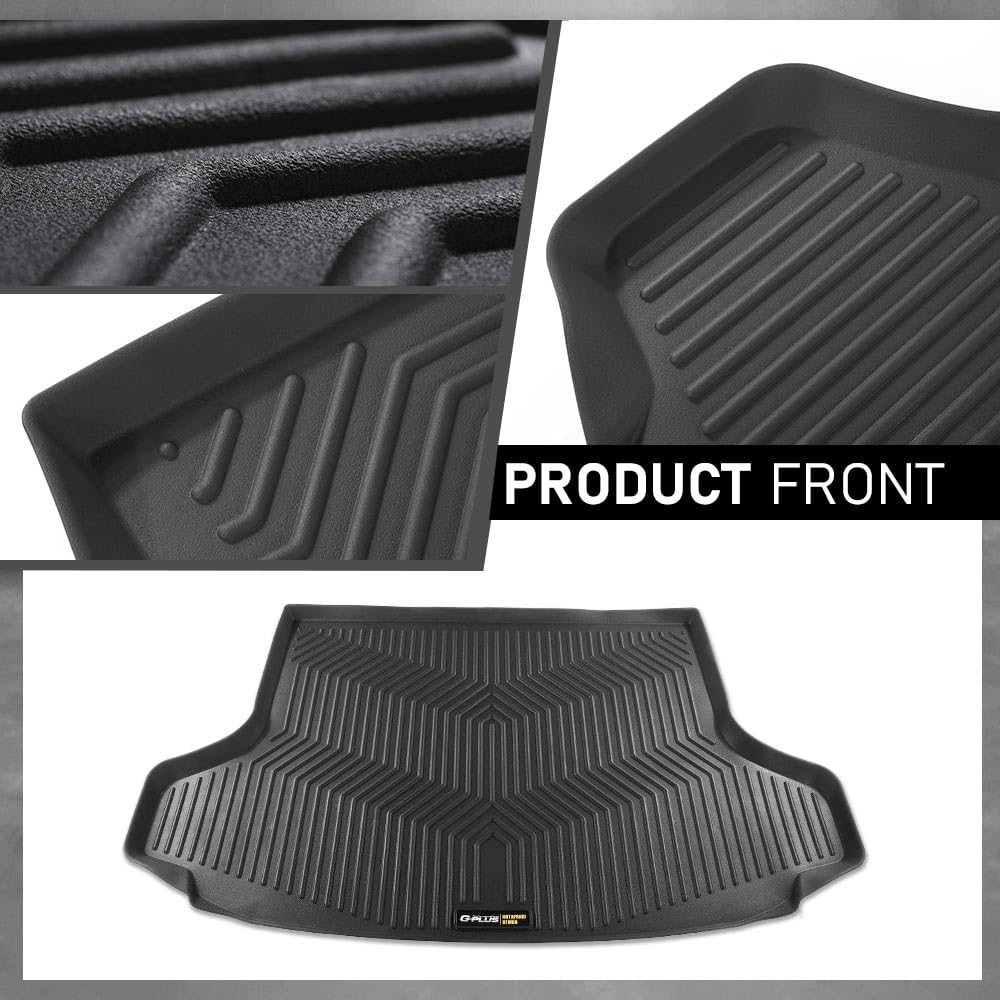 G-PLUS Rear Trunk Mat Compatible with Honda HRV 2023 2024 TPE All Weather Full Cover Protection 1 Piece Black Cargo Mats Floor M