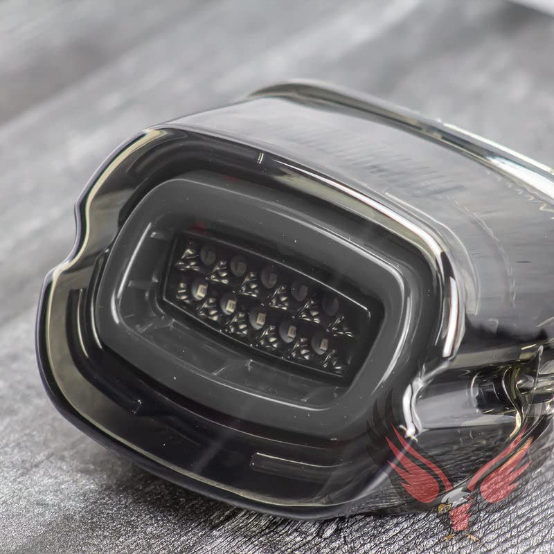 Eagle Lights HALOZ Layback LED Tail Light with Turn Signals for Harley Davidson - Smoked Finish