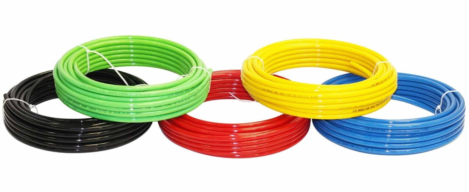 Mytee Products (2 Pack) 3/8'' Od X 100' Black Sae J844 Nylon Air Brake Tubing Dot Approved | Pneumatic Nylon Air Line Hose For A