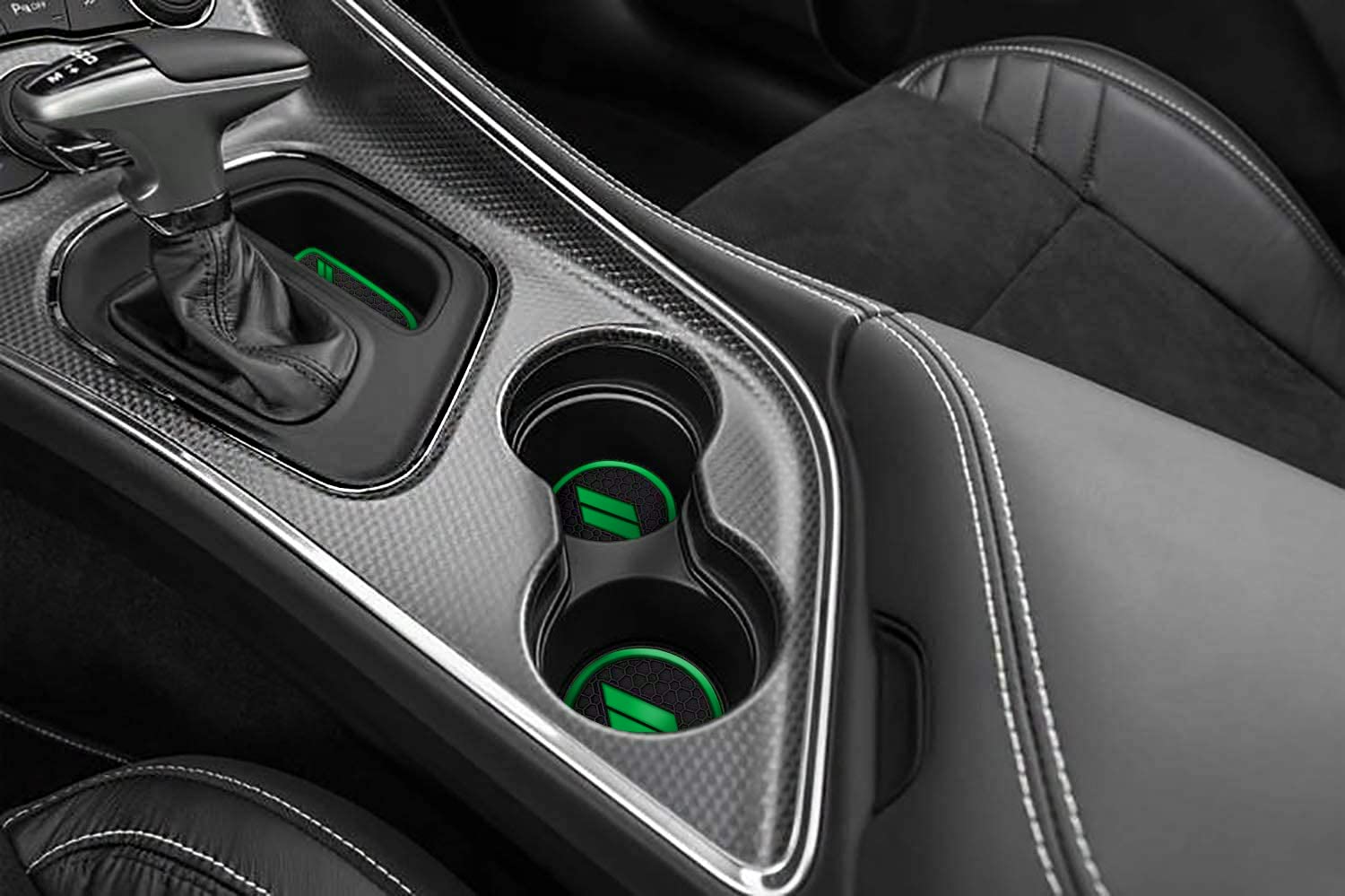 Auprite Anti Dust Mats For Dodge Challenger Accessories 2015-2022, Custom Fits Cup Holder Liners Mats Door Pocket Center Console