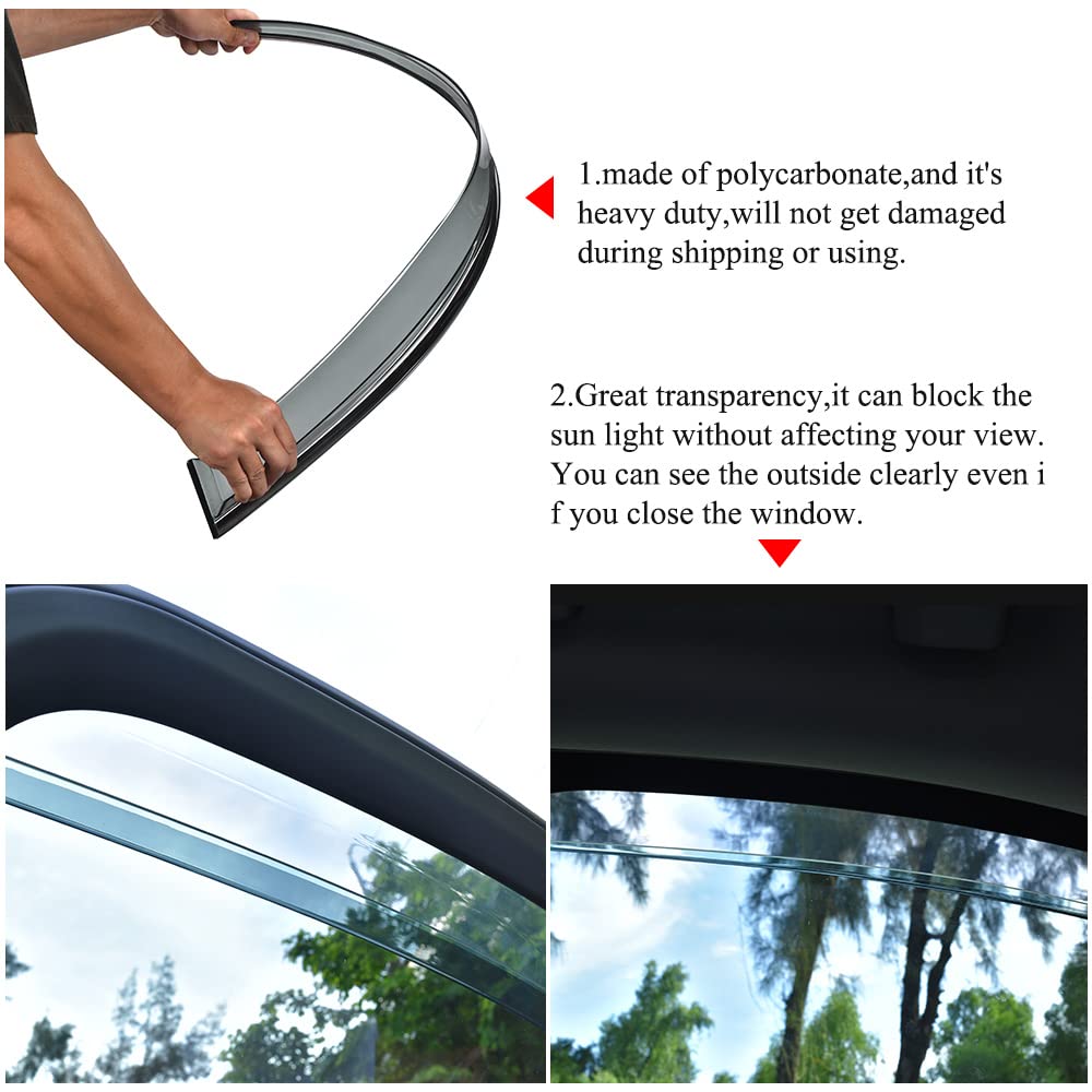 Vesul Compatible with Mitsubishi Outlander 2022-2025 Rain Guards Wind Deflectors Anti-Rain Window Visors with Stainless Steel Tr