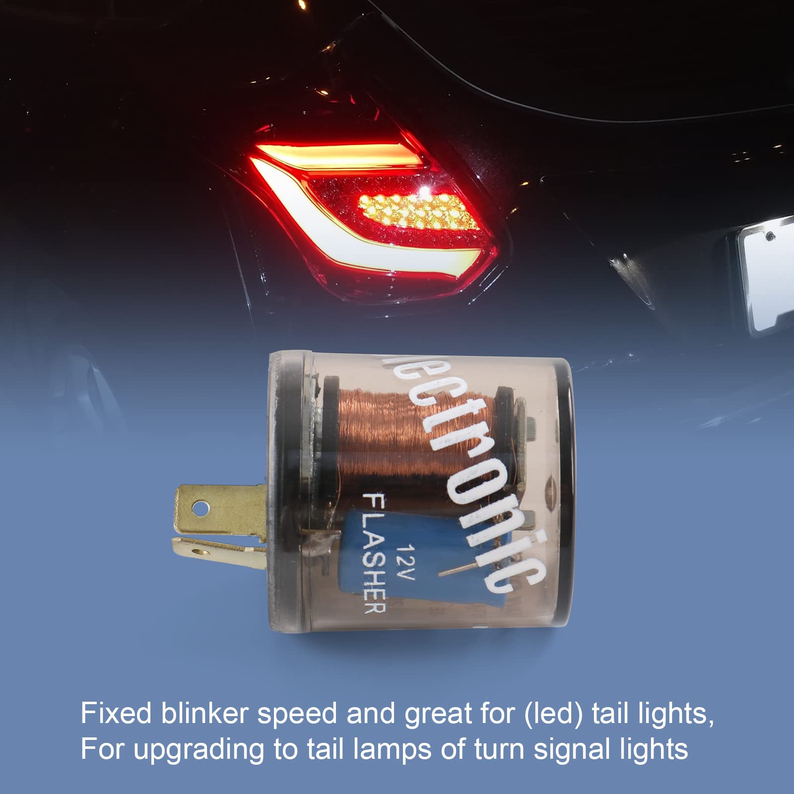 LDMINDA Universal 2PCS 12V 2 Pin Electronic LED Flasher Relay Turn Signal Light Blinker