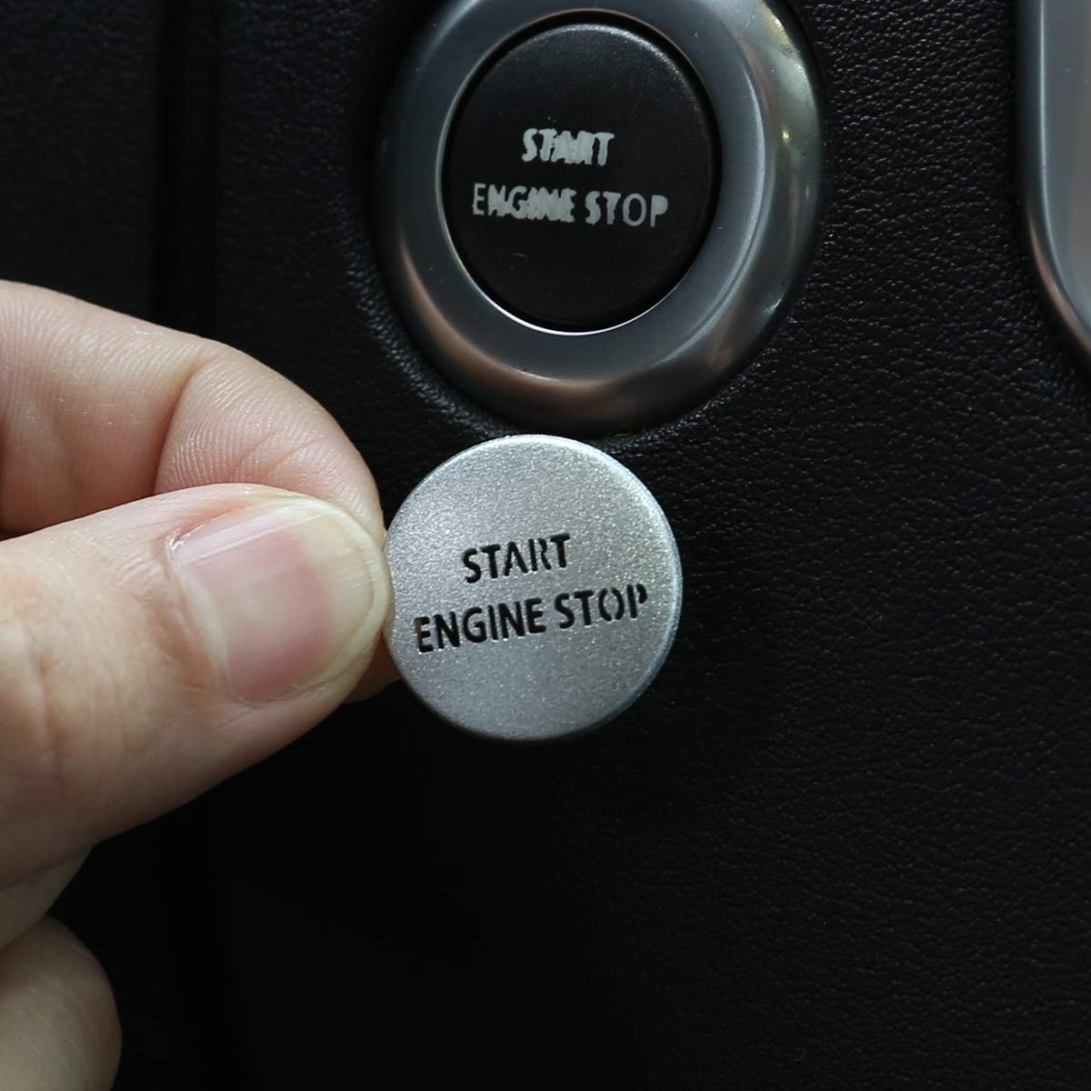 Llkuang Silver Engine Start Stop Push Button Switch Sticker Cover For Lr4 Discovery 4 & Land Rover Range Rover Sport 2010-2013 Aluminum Alloy Car Accessory