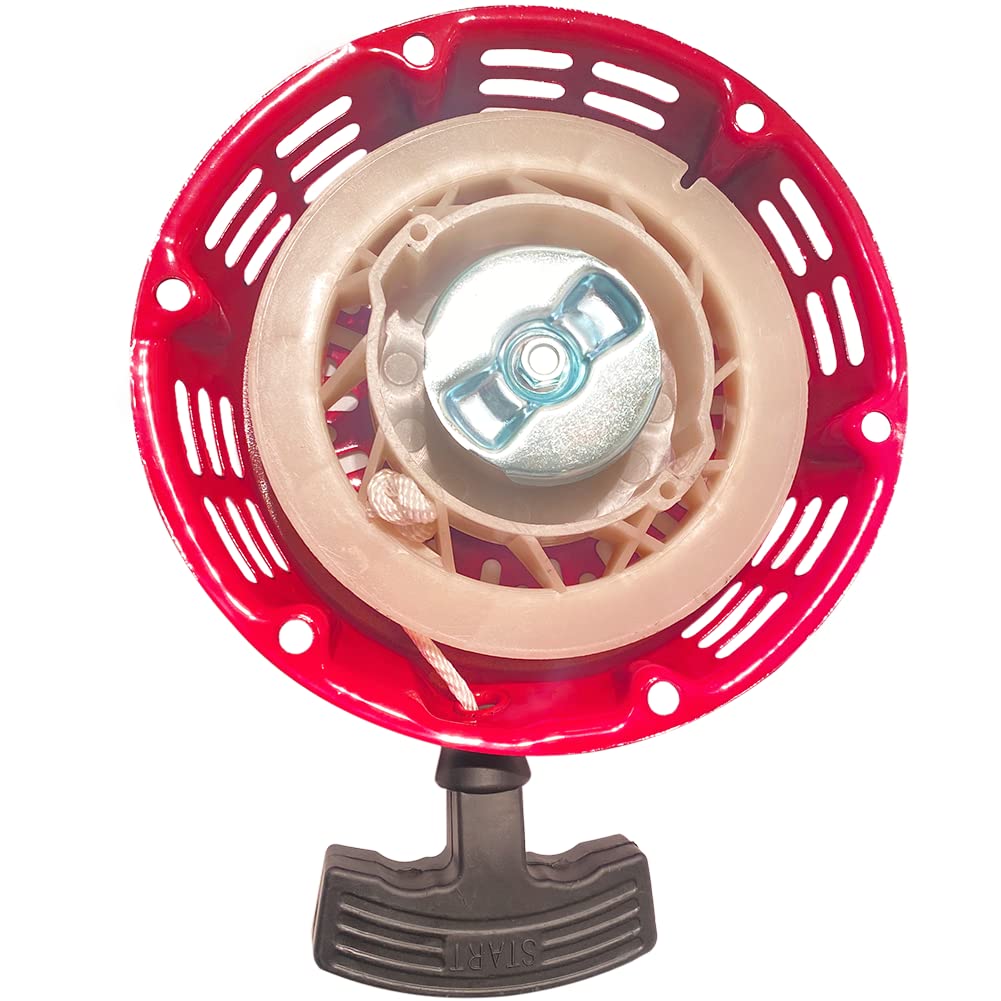 QYMOTO KT196 Pull Starter for 6.5HP 196cc OHV Engine - Red, Fits Coleman BT200X MB200 CT200U-EX