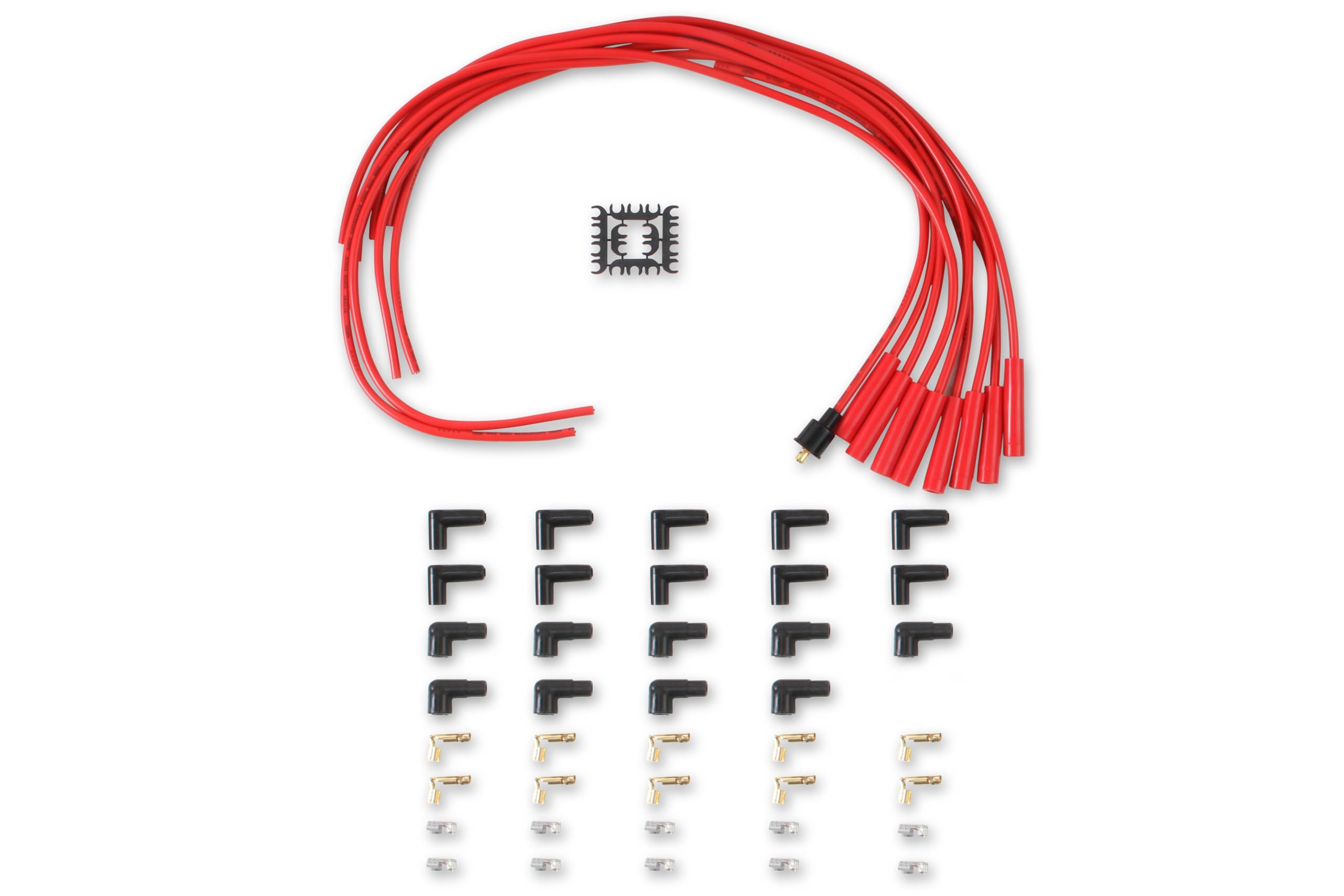 ACCEL 4040R Spark Plug Wire Set- 8mm - Red Wire with Red Straight Boots