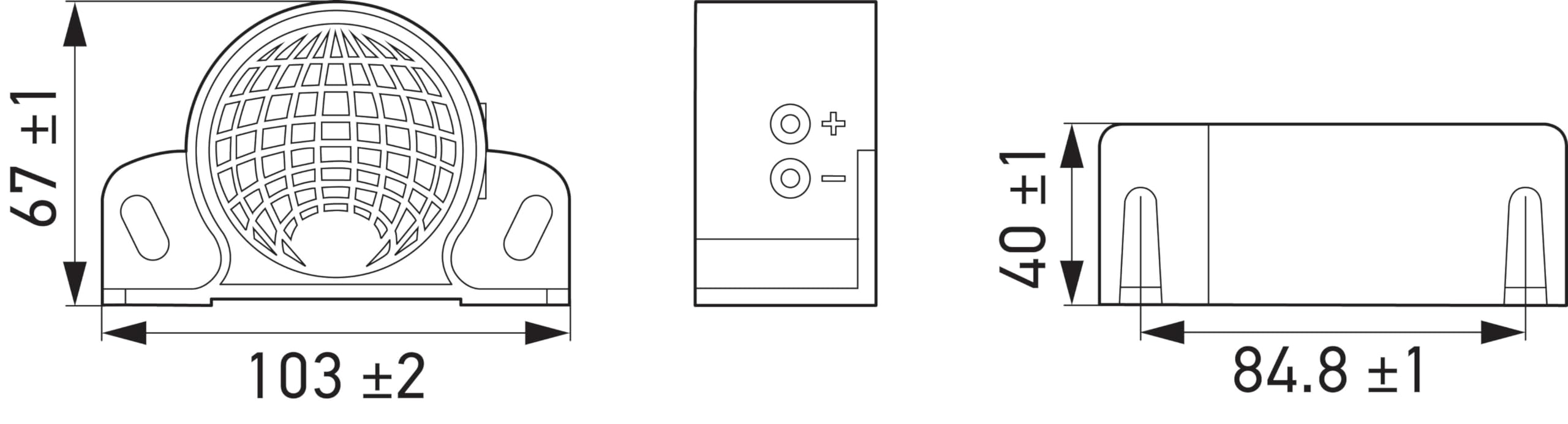 HELLA Back-Up Alarm 110 Db, Black, 9V/48V, Model 009148141, Metal Construction