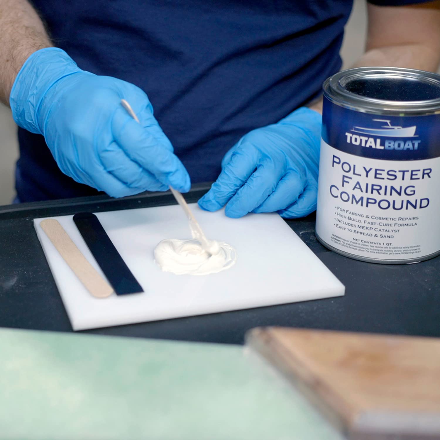 TotalBoat Polyester Fairing Compound - Quart Kit for Smooth Surface Finishing