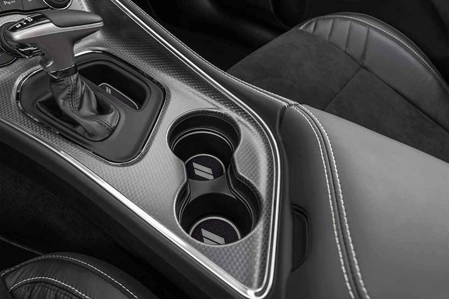 Auovo 11Pcs Anti-Dust Mats For Challenger Accessories 2015-2023 Custom Interior Cup Holder Inserts Door Pocket Center Console Liners For Challenger 2021 (Gray)