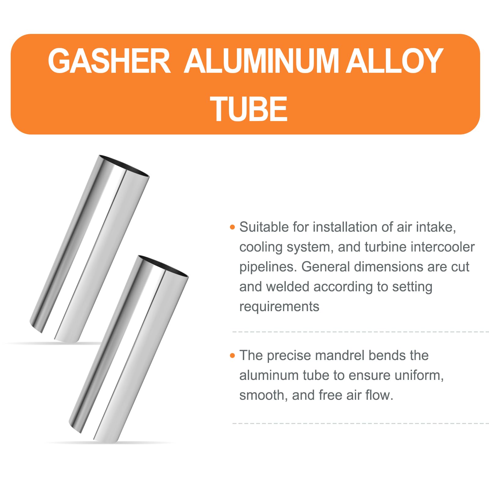 Gasher 1Pcs Aluminum Alloy Tube 3.5''Od Length 12   (300Mm) Intercooler Pipe For Intake And Cooling Systems