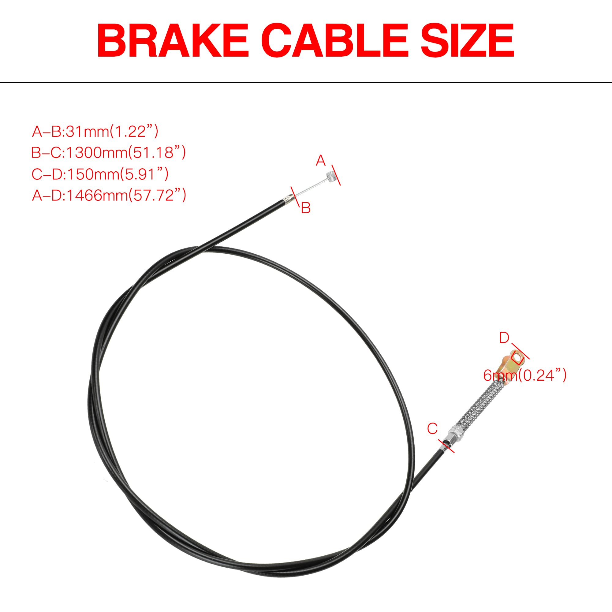 GREHUA Go Kart Brake Caliper & Bracket with 56" Cable, Pads for Predator 212cc/196cc, Silver