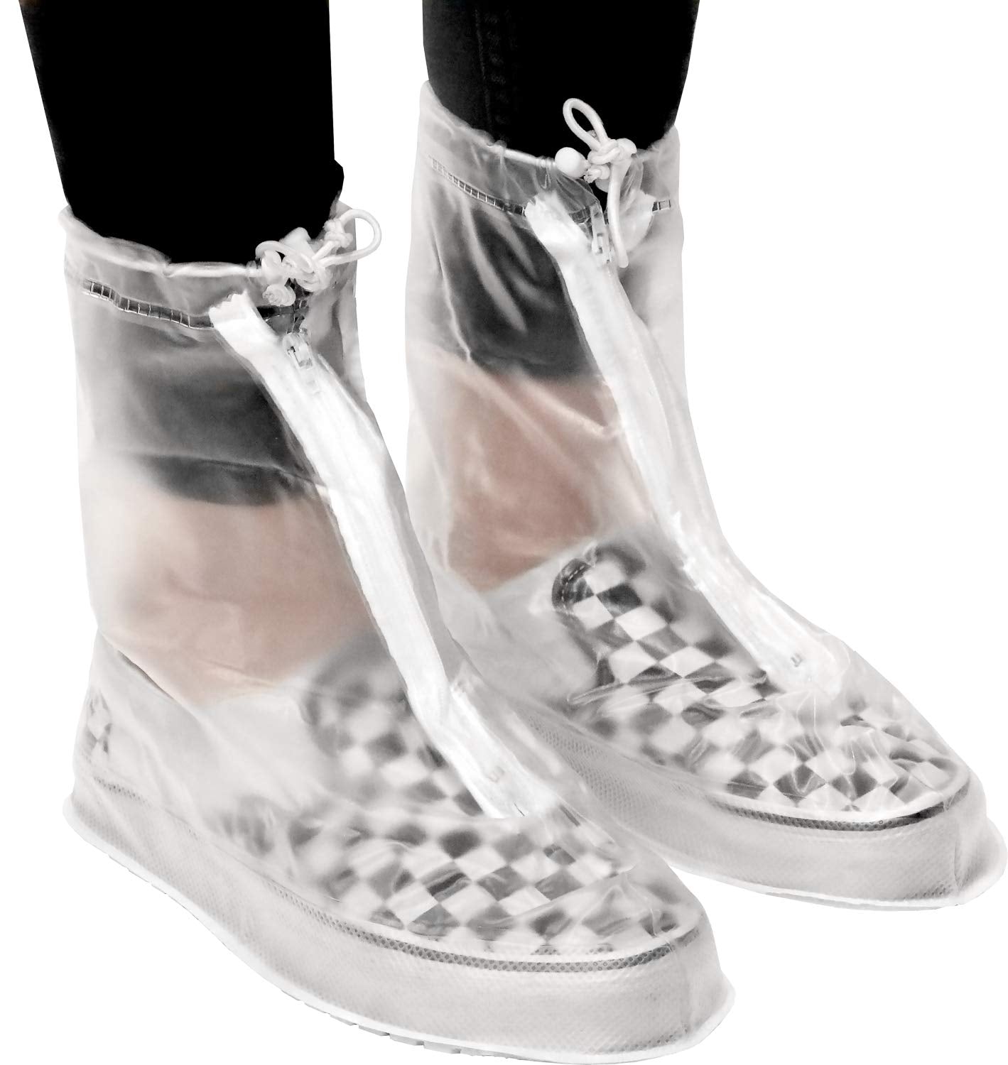 Rain Shoe Covers | Waterproof Shoe Covers For Men Women | Reusable Galoshes Overshoes (Clear, X-Large)
