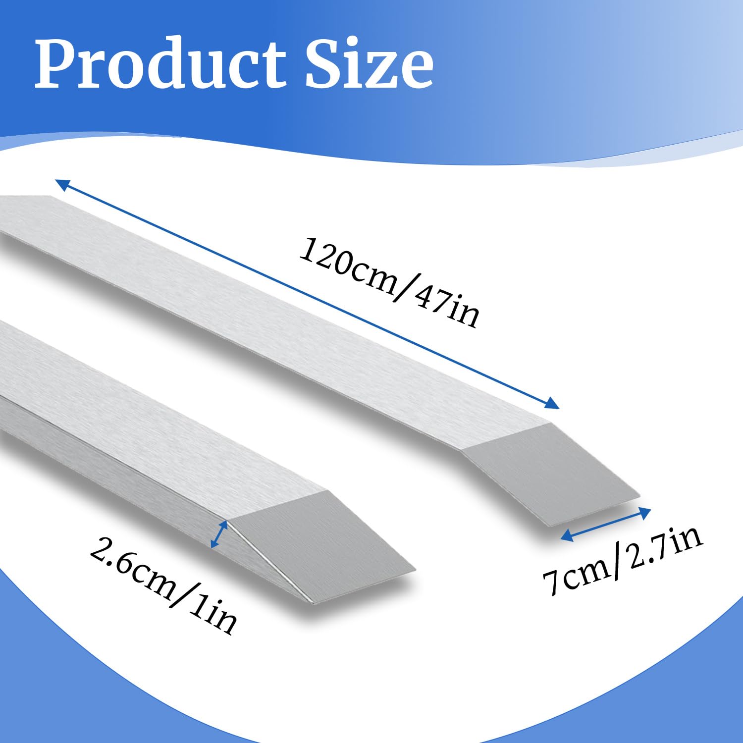 ZRNIDIYR RV Slide Out Ski Set - Stainless Steel, 47 inch, Pack of 2, Silver