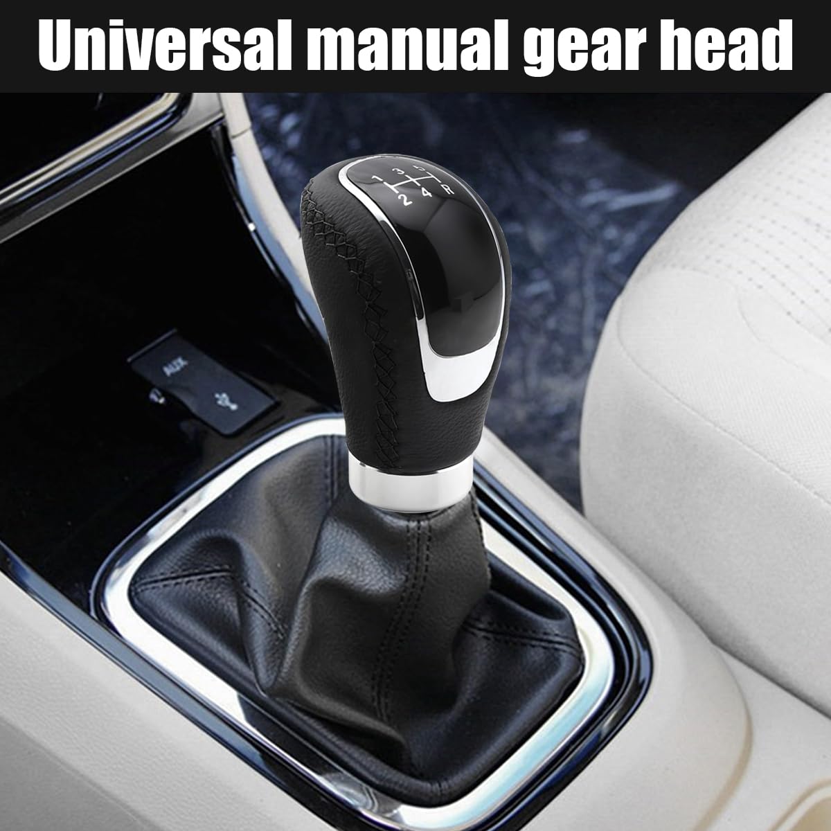 Osilly 5 Speed Shift Knob, Weighted Manual Gear Shifter Knobs, Leather Gear Shifting Handle, Automotive Manual Universal Transmi