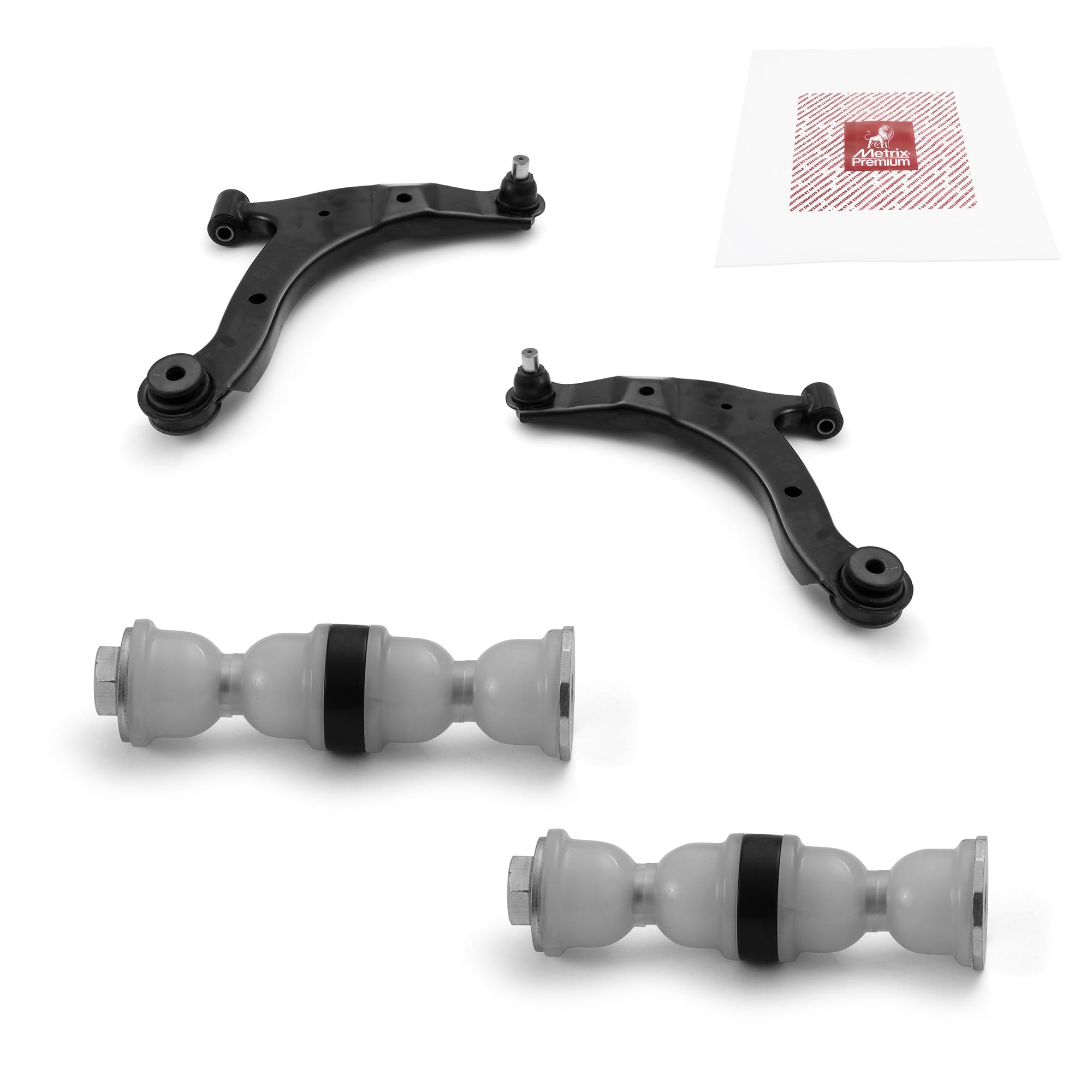 Metrix Premium Chassis Parts - 4 Pc Front Lower Control Arm & Front Sway Bar Stabilizer End Link Kit Fits 03-05 Dodge Neon, 01-1