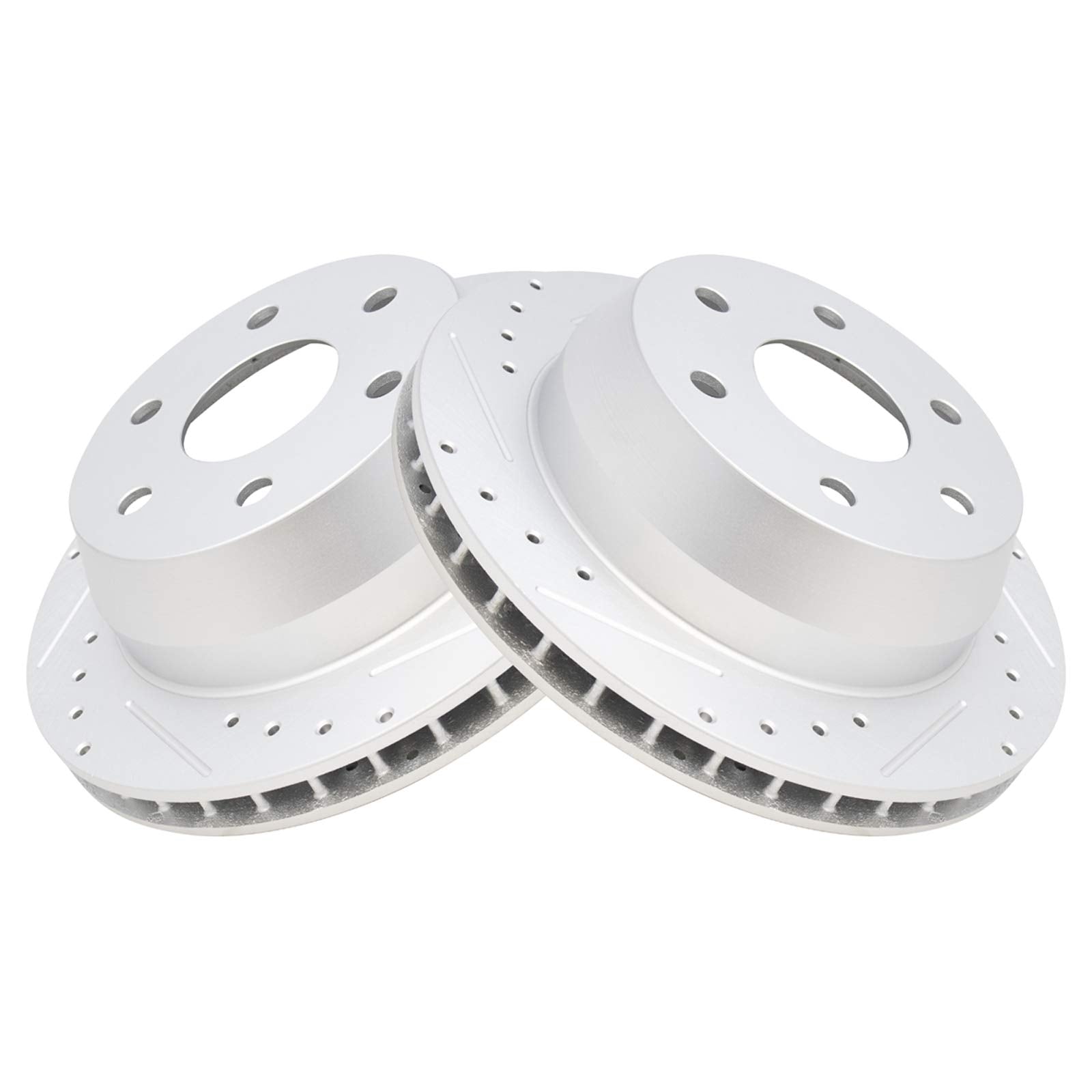 Trq Rear Performance Brake Rotor Drilled Slotted Pair Set For Gmc Chevy Cadillac Truck