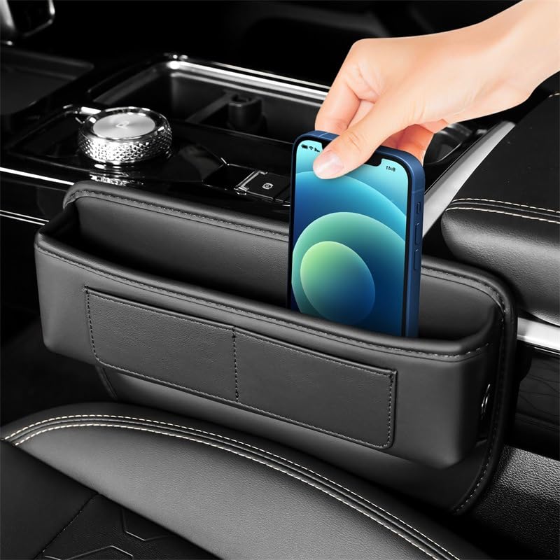 Sthira Car Organizer Car Seat Pocket Automobiles Organizer For Console Pu Leather Front Seats Side Seam Car Accessories Interior