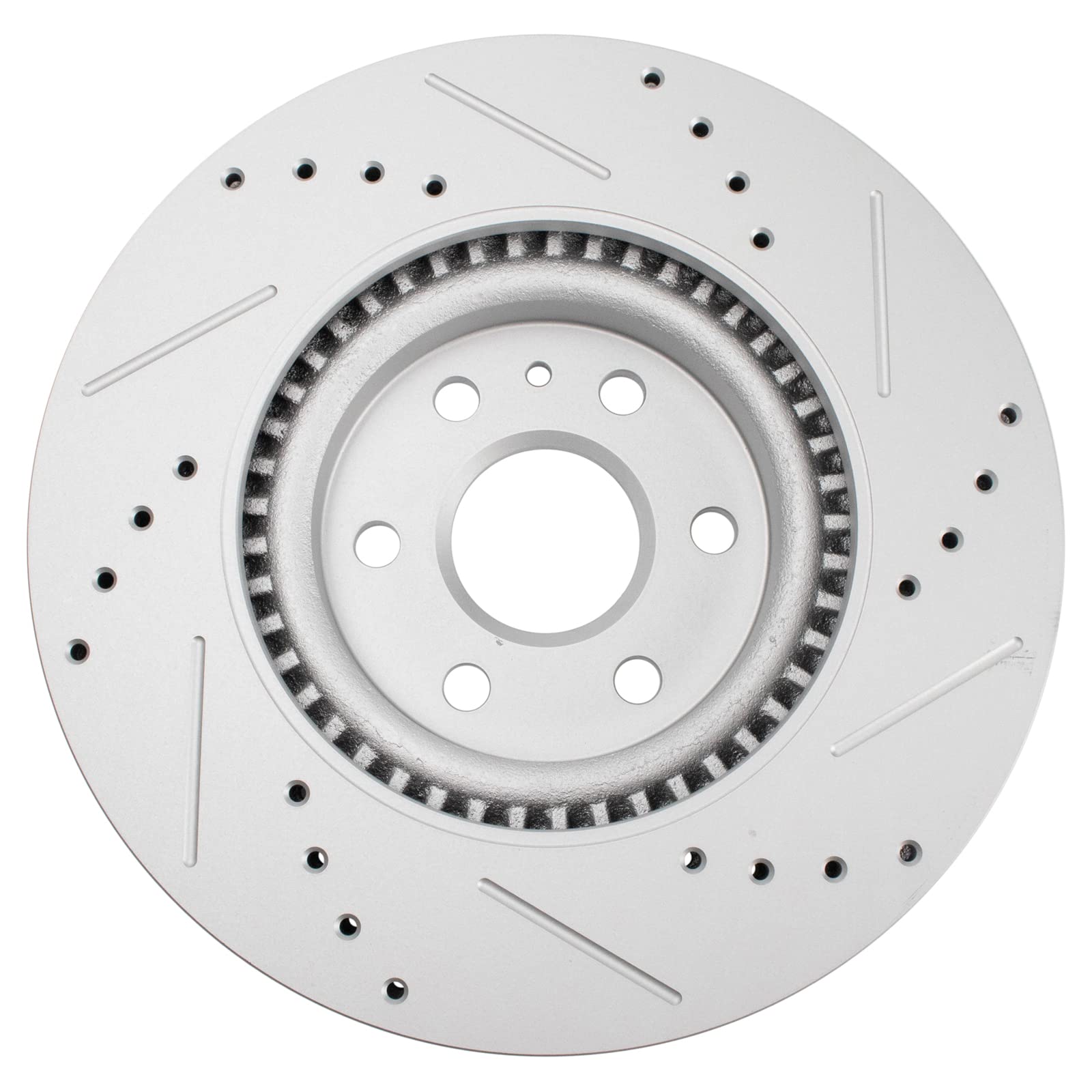 Trq Front Performance Brake Rotors Set Premium G-Coated Cross Drilled & Slotted Compatible With 2010-2016 Cadillac Srx 2011 Saab