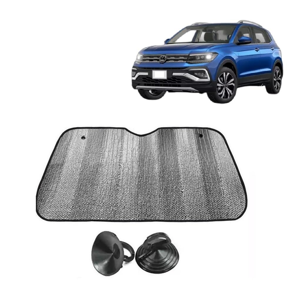 Car Windshield Sun Shade UV Rays Protector Silver Sunshade Solar Reflective Suitable for V W Taigun