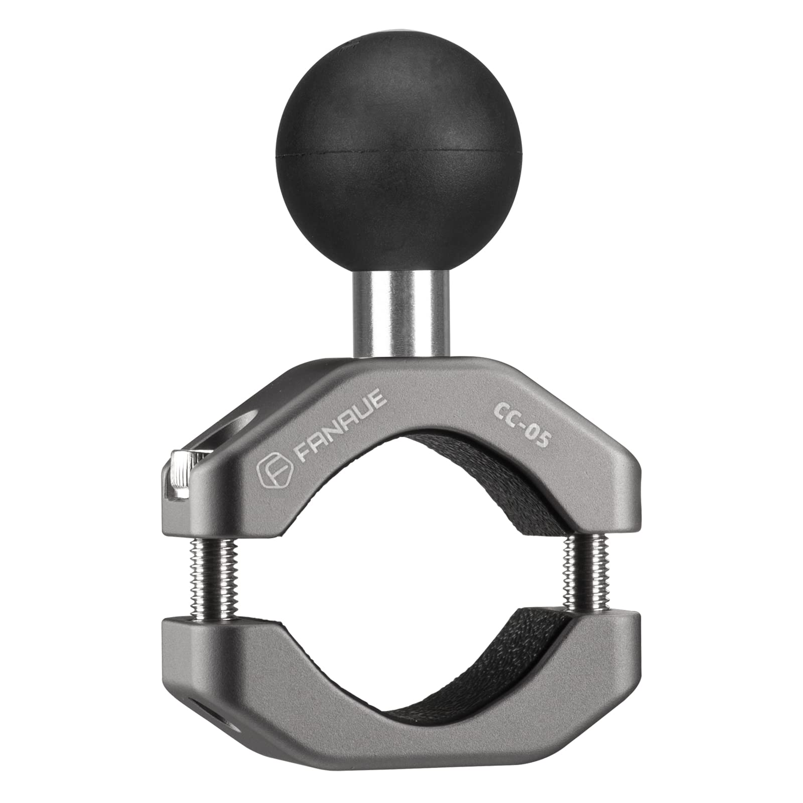FANAUE Handlebar Clamp Mount U-Bolt Base with B Size 1'' Ball for 0.85'' to 1.14'' Diameter Rail, Compatible with RAM Mounts B S