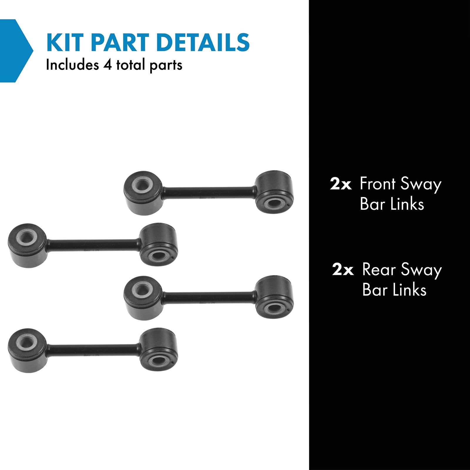 TRQ Front & Rear Sway Bar Stabilizer Link Set for 1990-1997 Mazda Miata - Model PSA55828