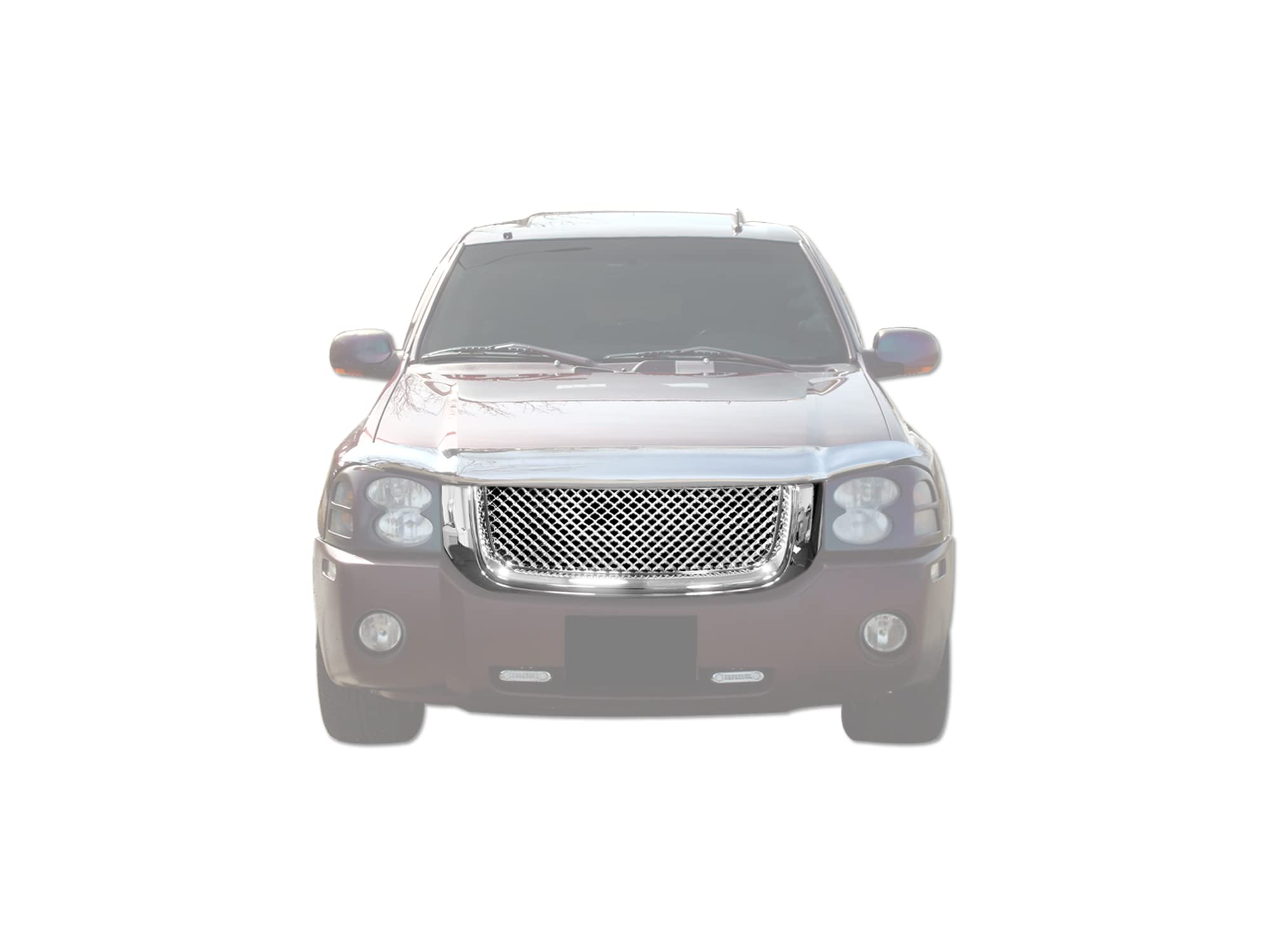 Armordillo Mesh Front Hood Grille for 2002-2009 GMC Envoy XL, Chrome, Model 7148635, Plastic Material
