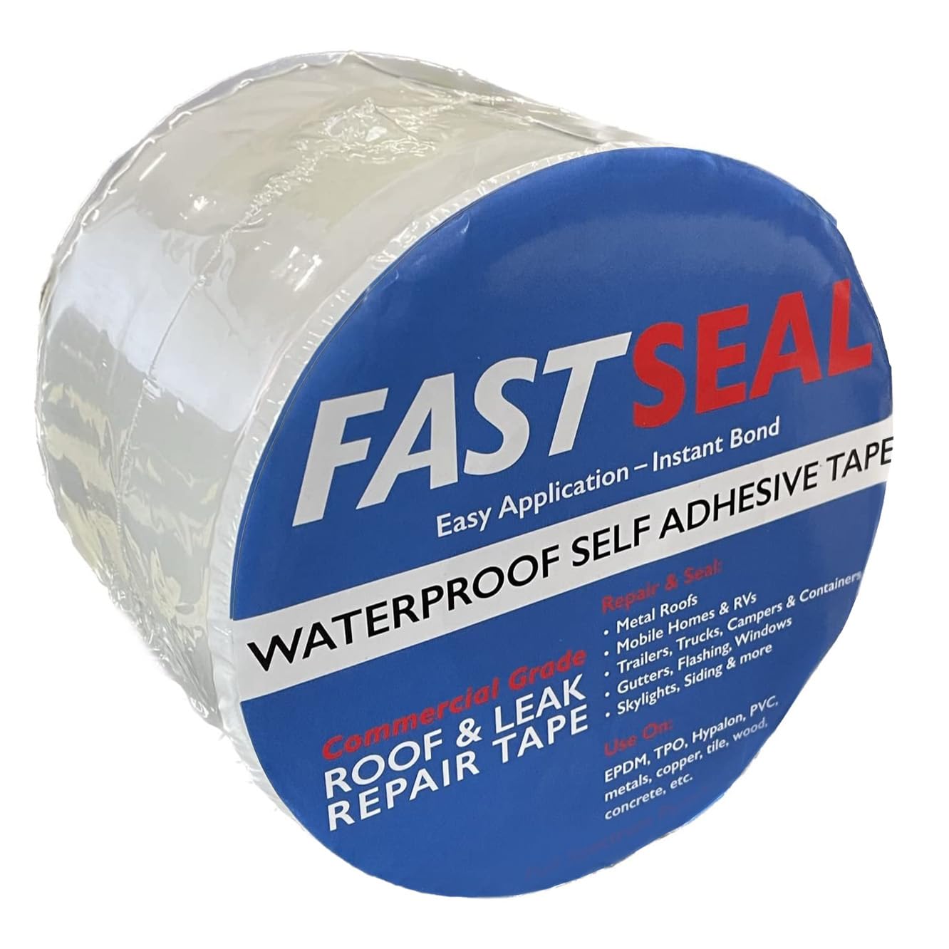 FastSeal RV Roof Tape, 6'' x 50' White, RV Sealant Tape for Camper Roof Repair, Trailer Roof Sealant, Stop Camper Roof Leaks, UV