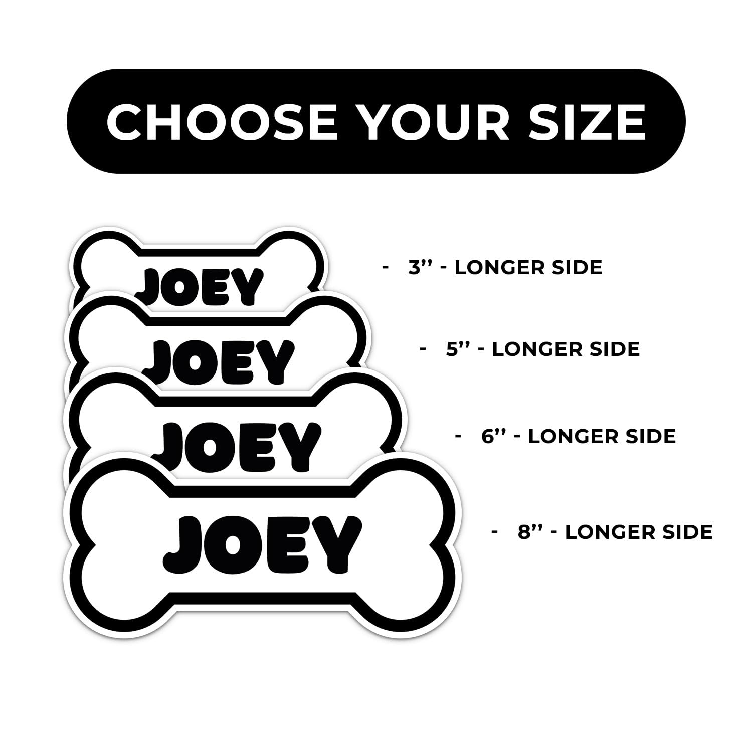 Joey Dog Name Sticker - Waterproof Vinyl Decal For Car Bumper, Laptop, Water Bottle, Wall, And Window, Size - 6'' Longer Side