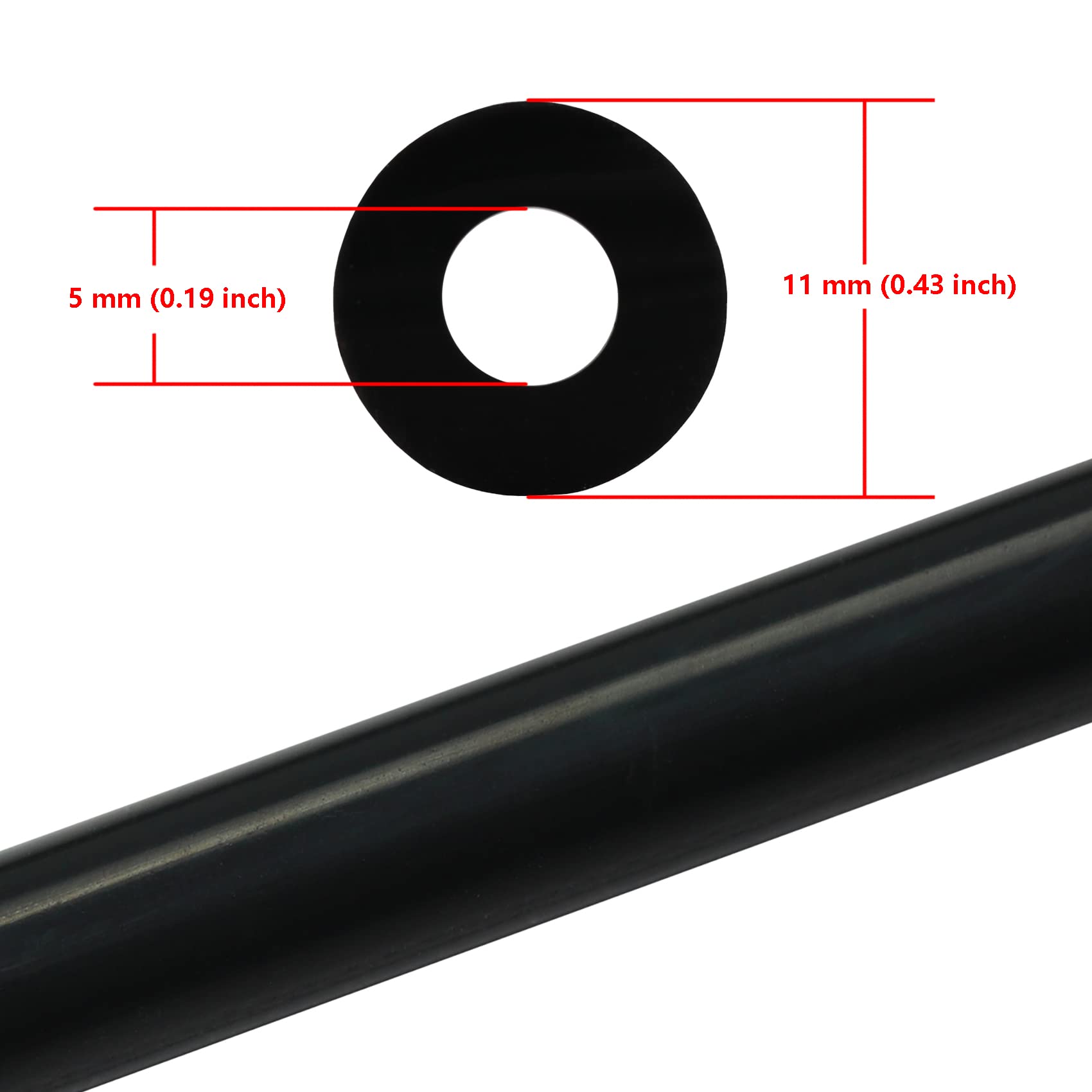 Ucreative 5Ft Id 3/16'' (5Mm) High Temperature Silicone Vacuum Tubing Hose 130Psi Max Pressure Black