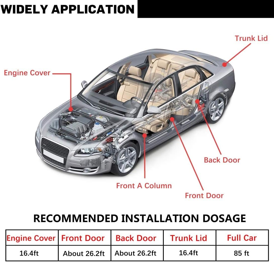 66Ft Universal Car Weather Stripping, Self-Adhesive Door Rubber Seal Strip, Auto Engine & Window Noise Insulation (47/100'' X 2/