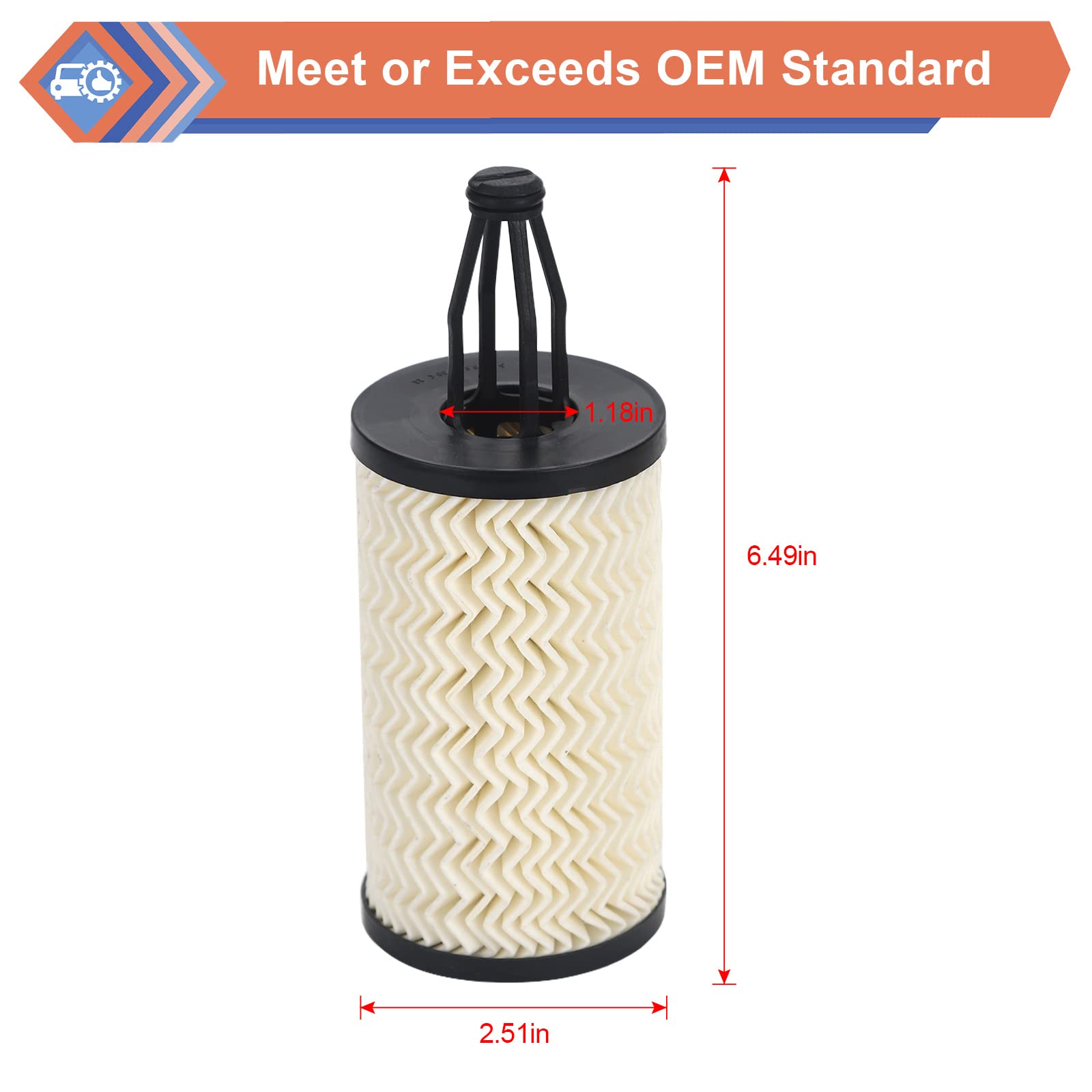 2 Pcs Engine Oil Filter Compatible With Mercedes-Benz C, CLS, E, CLE, S, ML, SL Series, Replace #2761800009
