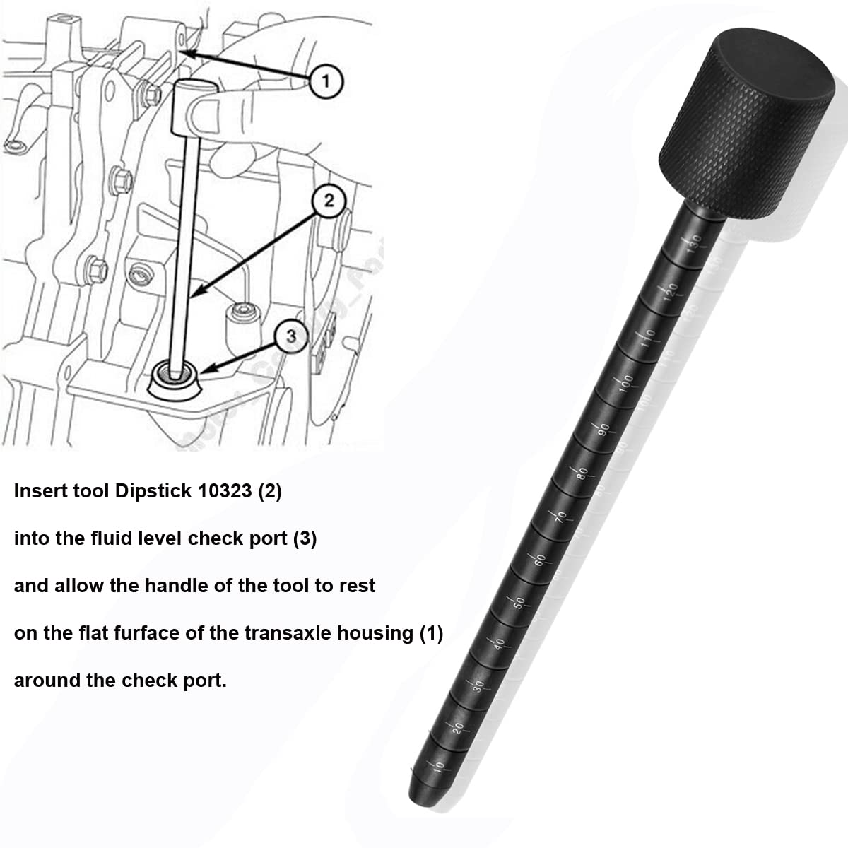 Bestong Transmission Dipstick for Chrysler Dodge Fiat Jeep 6F24 Automatic - Alloy Steel, Model Tong-696