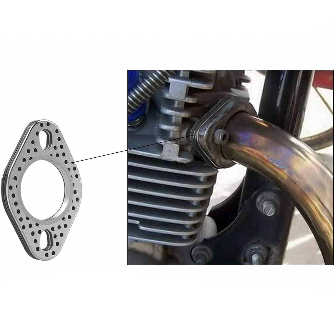 WANTHER GY6 Exhaust Kit for GMB139 Engine - Metal Nuts, Gasket & Studs for 50cc-150cc Scooters, ATVs, Go Karts, Moped