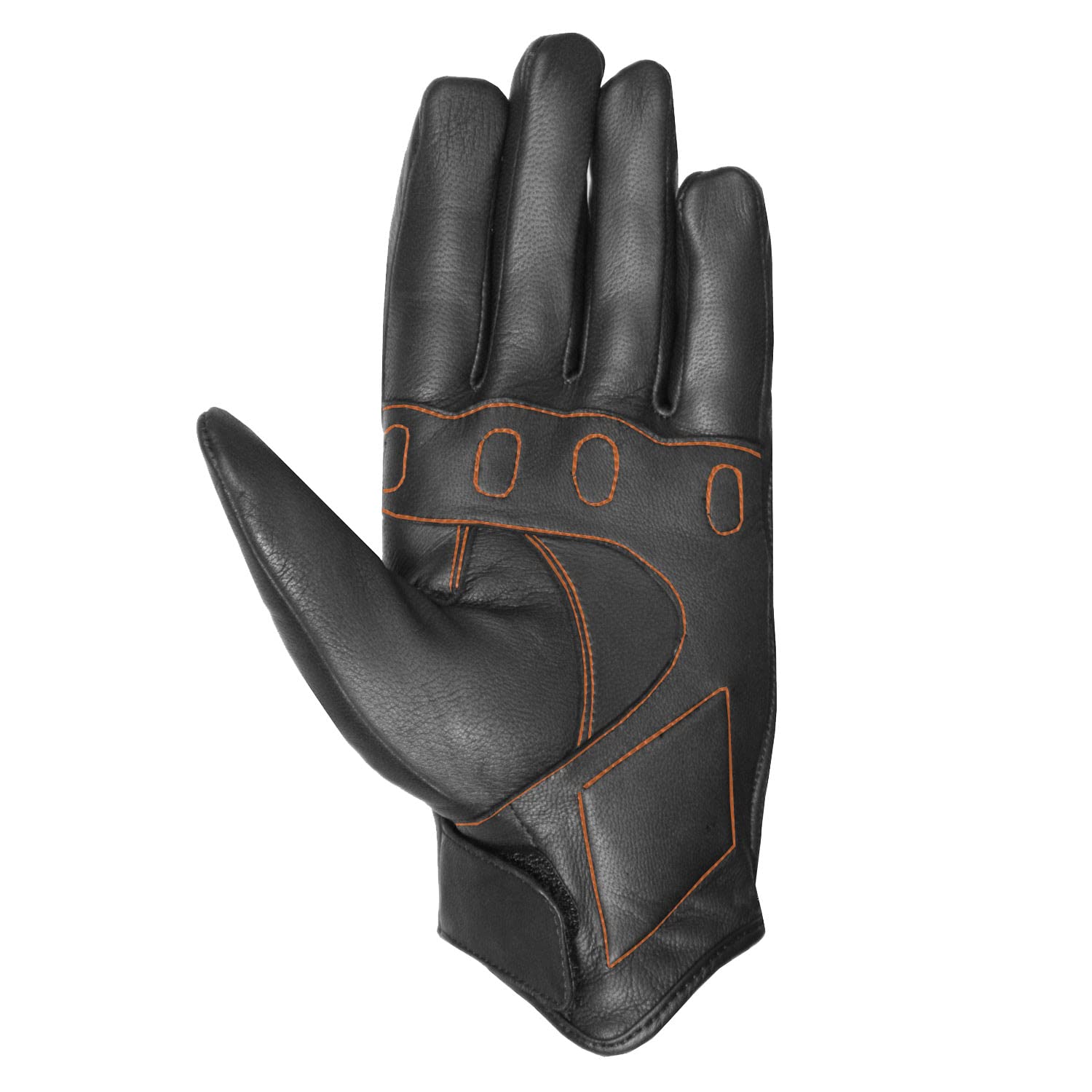 Jackets 4 Bikes Men'S Premium Leather Street Motorcycle Protective Cruiser Biker Gel Gloves Blackorange Xxl