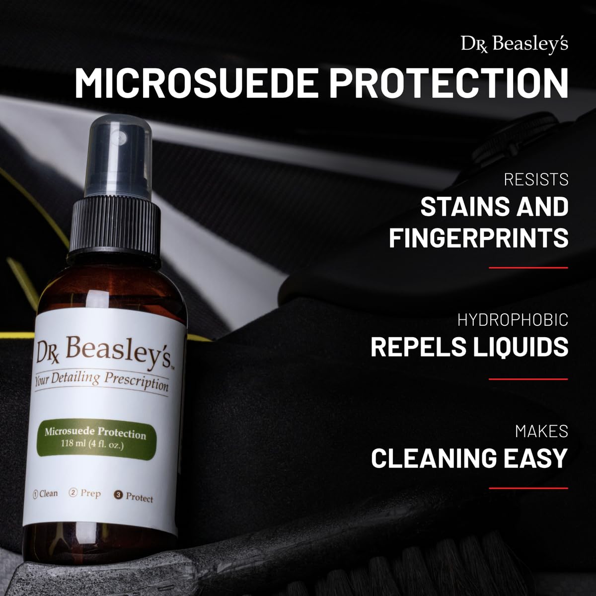 Dr. Beasley'S - I34D12 Microsuede Protection - 12 Oz, Preserves Look And Feel Of Fabric, Instant Bonding Coating, 2+ Years Of Pr